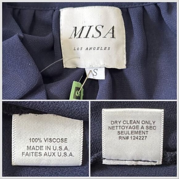 MISA Los Angeles Navy Ruffle Ximena Dress, Size - Picture 12 of 15